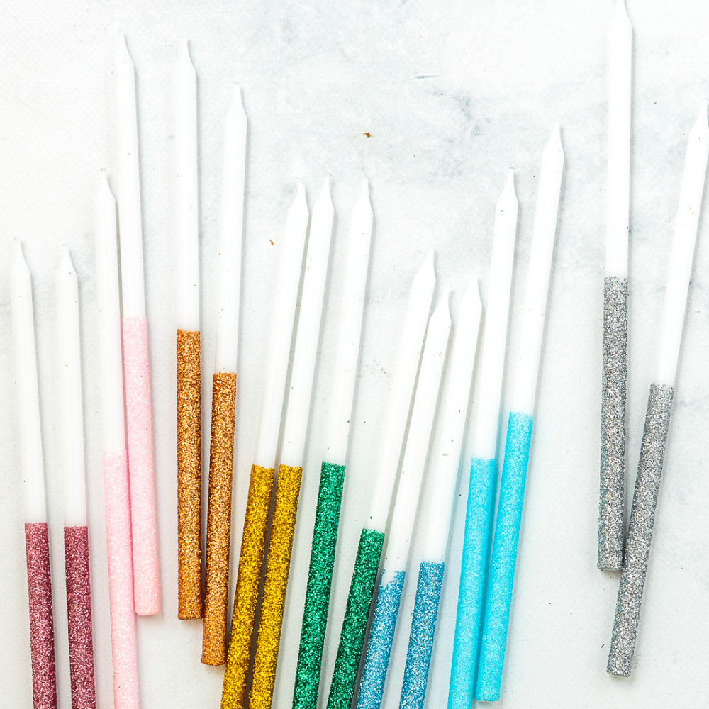 Multi-Colour Glitter - Dipped Candles