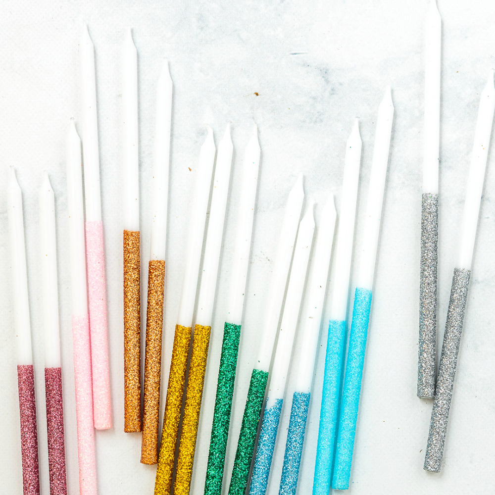 Glitter Dipped Candles