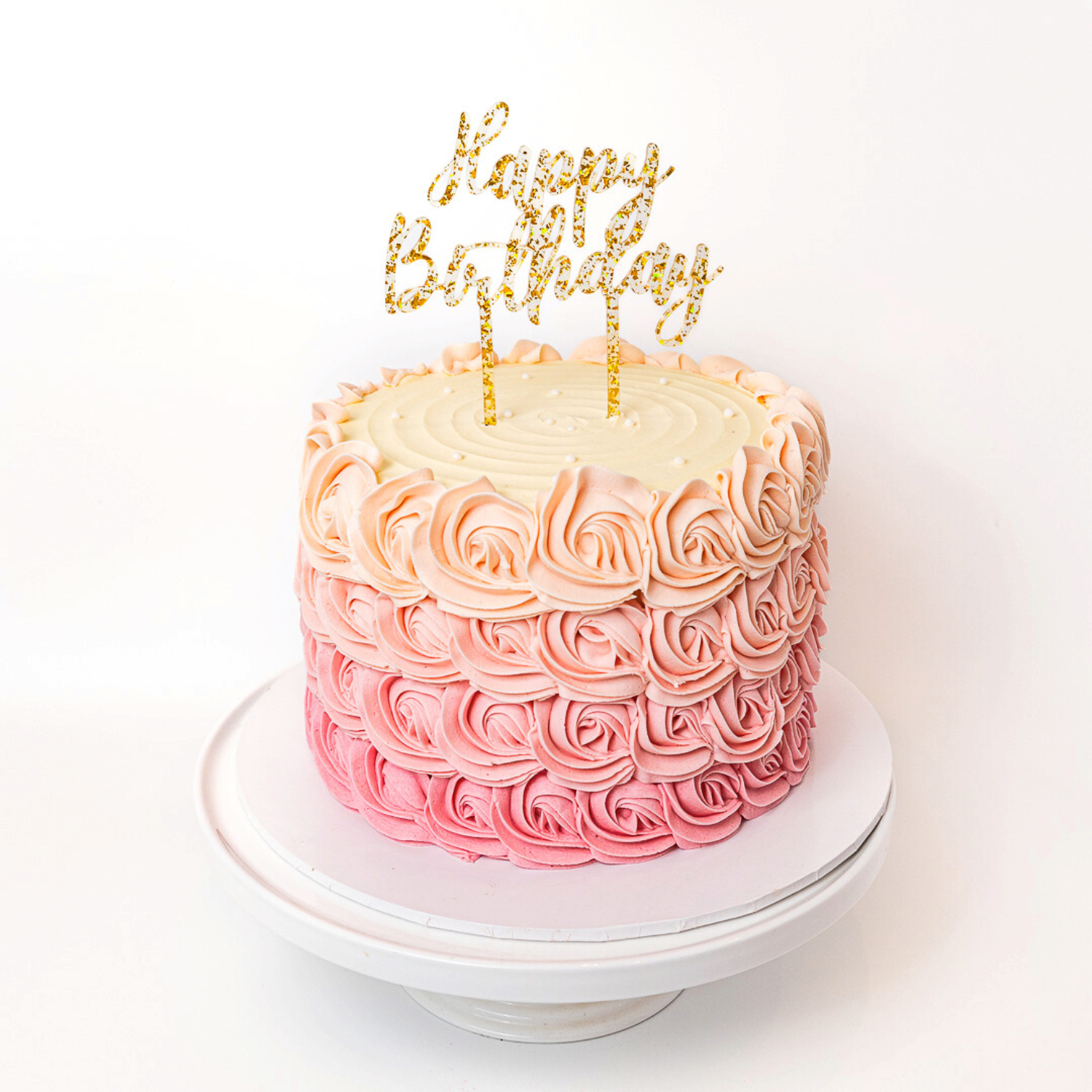 Gold Glitter HAPPY BIRTHDAY Cake Topper